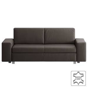 Schlafsofa Plaza Echtleder Echtleder - Bisonbraun - Breite: 228 cm - Keine Funktion