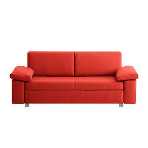 Schlafsofa Plaza Echtleder Rot - Breite: 172 cm - Armlehne verstellbar