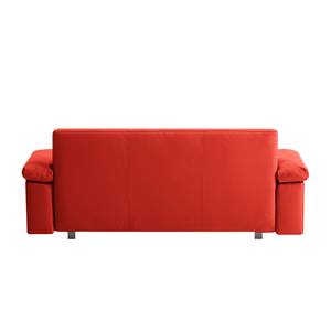 Canapé convertible Plaza Cuir véritable - Rouge - Largeur : 172 cm - Accoudoir réglable
