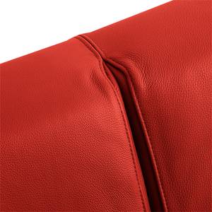 Canapé convertible Plaza Cuir véritable - Rouge - Largeur : 178 cm - Sans fonction