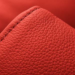Divano letto Plaza Vera pelle - Rosso - Larghezza: 192 cm - Bracciolo regolabile