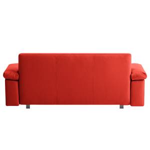 Canapé convertible Plaza Cuir véritable - Rouge - Largeur : 222 cm - Accoudoir réglable