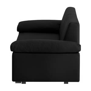 Canapé convertible Plaza Cuir véritable - Noir - Largeur : 172 cm - Accoudoir réglable