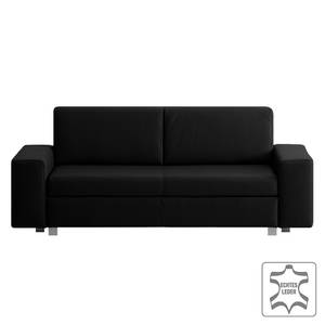 Canapé convertible Plaza Cuir véritable - Noir - Largeur : 198 cm - Sans fonction