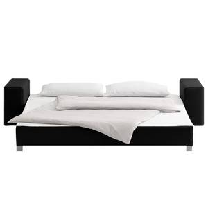 Schlafsofa Plaza Echtleder Schwarz - Breite: 228 cm - Keine Funktion