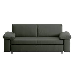 Divano letto Plaza Vera pelle - Verde abete - Larghezza: 192 cm - Bracciolo regolabile