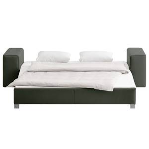 Schlafsofa Plaza Echtleder Echtleder - Tannengrün - Breite: 198 cm - Keine Funktion