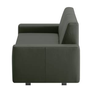 Schlafsofa Plaza Echtleder Echtleder - Tannengrün - Breite: 198 cm - Keine Funktion