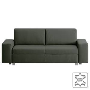 Schlafsofa Plaza Echtleder Tannengrün - Breite: 228 cm - Keine Funktion