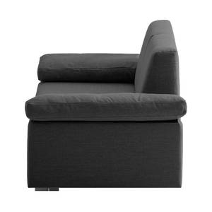 Canapé convertible Plaza Tissu - Anthracite - Largeur : 222 cm - Accoudoir réglable