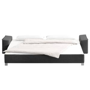 Schlafsofa Plaza Webstoff Anthrazit - Breite: 222 cm - Armlehne verstellbar