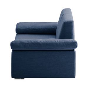 Canapé convertible Plaza Tissu - Bleu - Largeur : 222 cm - Accoudoir réglable