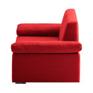 Canapé convertible Plaza Tissu - Rouge - Largeur : 172 cm - Accoudoir réglable