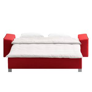 Canapé convertible Plaza Tissu - Rouge - Largeur : 172 cm - Accoudoir réglable