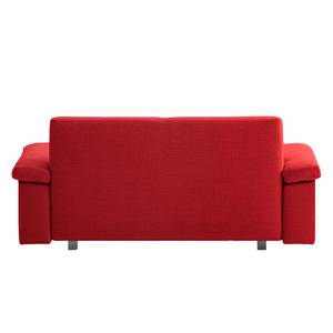 Canapé convertible Plaza Tissu - Rouge - Largeur : 192 cm - Accoudoir réglable