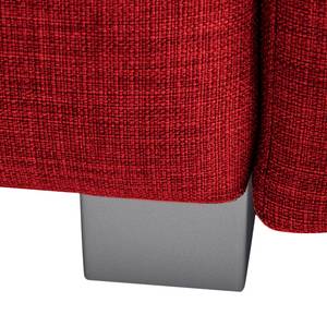 Canapé convertible Plaza Tissu - Rouge - Largeur : 222 cm - Accoudoir réglable