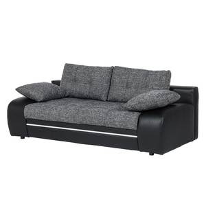 Schlafsofa Rainbowlight (mit LED-Beleuchtung) - Kunstleder/Strukturstoff - Schwarz