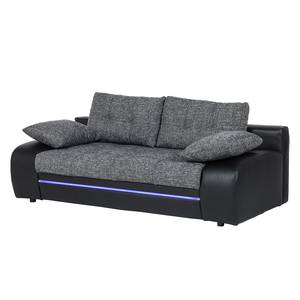 Schlafsofa Rainbowlight (mit LED-Beleuchtung) - Kunstleder/Strukturstoff - Schwarz