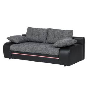 Canapé convertible Rainbowlight Imitation cuir / Tissu structuré - Noir