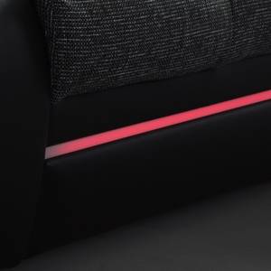 Schlafsofa Rainbowlight (mit LED-Beleuchtung) - Kunstleder/Strukturstoff - Schwarz