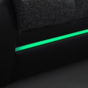 Schlafsofa Rainbowlight (mit LED-Beleuchtung) - Kunstleder/Strukturstoff - Schwarz