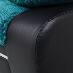 Divano letto Rainbowlight Similpelle/Tessuto strutturato - Nero / Petrolio