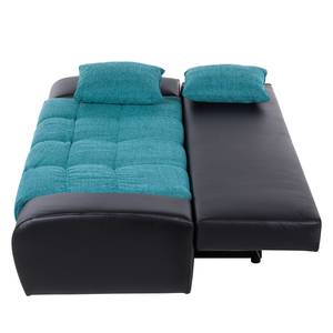 Divano letto Rainbowlight Similpelle/Tessuto strutturato - Nero / Petrolio