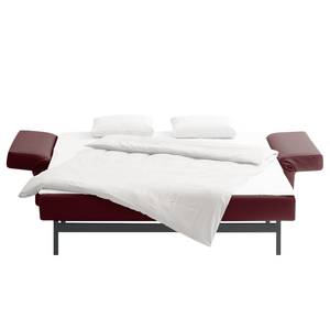 Schlafsofa Randa Echtleder Bordeaux - Breite: 202 cm