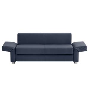 Schlafsofa Randa Echtleder Echtleder - Dunkelblau - Breite: 202 cm