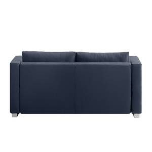 Schlafsofa Randa Echtleder Echtleder - Dunkelblau - Breite: 202 cm