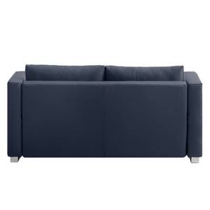 Schlafsofa Randa Echtleder Echtleder - Dunkelblau - Breite: 202 cm