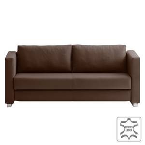 Divano letto Randa Vera pelle - Color caffè espresso - Larghezza: 202 cm