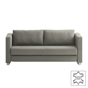 Divano letto Randa Vera pelle - Grigio - Larghezza: 202 cm