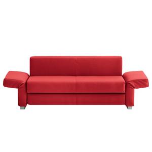 Divano letto Randa Vera pelle - Rosso - Larghezza: 202 cm