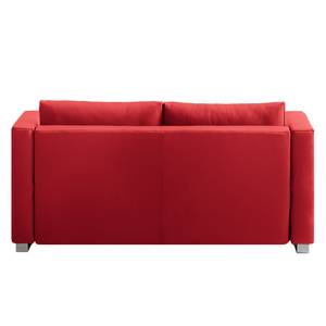 Canapé convertible Randa Cuir véritable - Rouge - Largeur : 202 cm