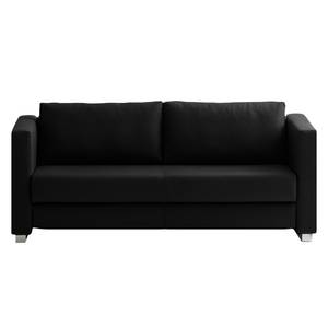 Schlafsofa Randa Echtleder Schwarz - Breite: 202 cm