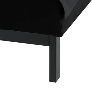 Canapé convertible Randa Cuir véritable - Noir - Largeur : 202 cm