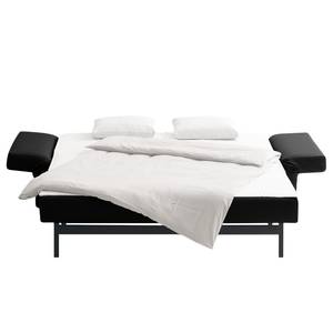 Canapé convertible Randa Cuir véritable - Noir - Largeur : 202 cm