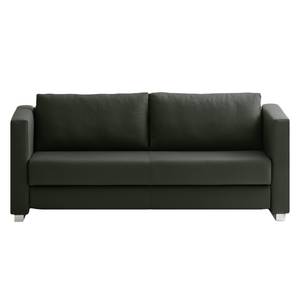 Schlafsofa Randa Echtleder Echtleder - Tannengrün - Breite: 202 cm