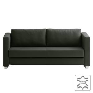 Schlafsofa Randa Echtleder Echtleder - Tannengrün - Breite: 202 cm