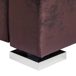 Canapé convertible Reims Microfibre marron foncé imitation nubuck