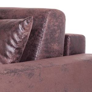 Canapé convertible Reims Microfibre marron foncé imitation nubuck