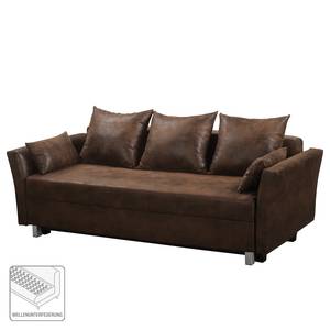 Canapé convertible Rollins Aspect cuir vieilli - Cognac vintage