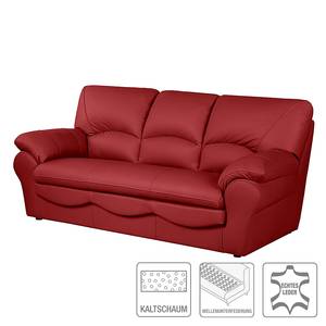 Canapé convertible Torsby Cuir véritable rouge