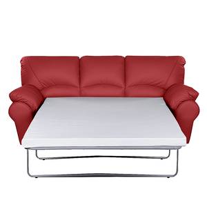 Schlafsofa Torsby mit Matratze Echtleder Rot