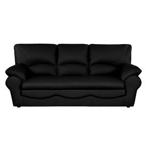 Schlafsofa Torsby mit Matratze Echtleder Schwarz