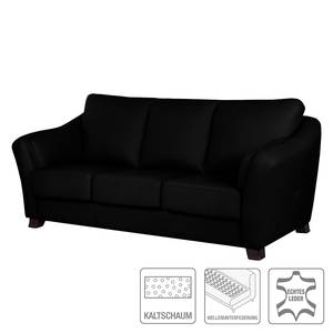 Divano letto Toucy Vera pelle Nero