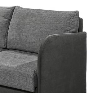 Schlafsofa Weld Strukturstoff / Flachgewebe - Schwarz / Grau