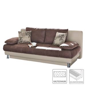 Schlafsofa Westlock Kunstleder / Microfaser - Beige / Braun