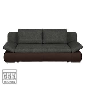 Canapé convertible Weyburn Tissu / Imitation cuir - Marron gris